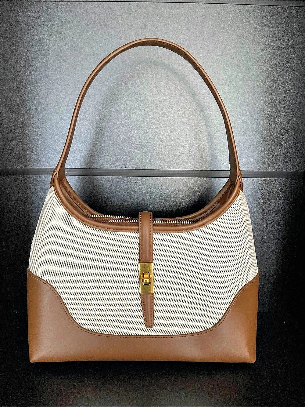 Miztique Shoulder Bag in Brown & Cream Like New